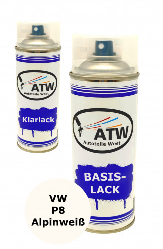 Autolack für VW P8 Alpinweiß+400ml Klarlack Set